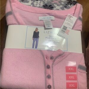 Lizwear Soft Pink Plush Pajama Set